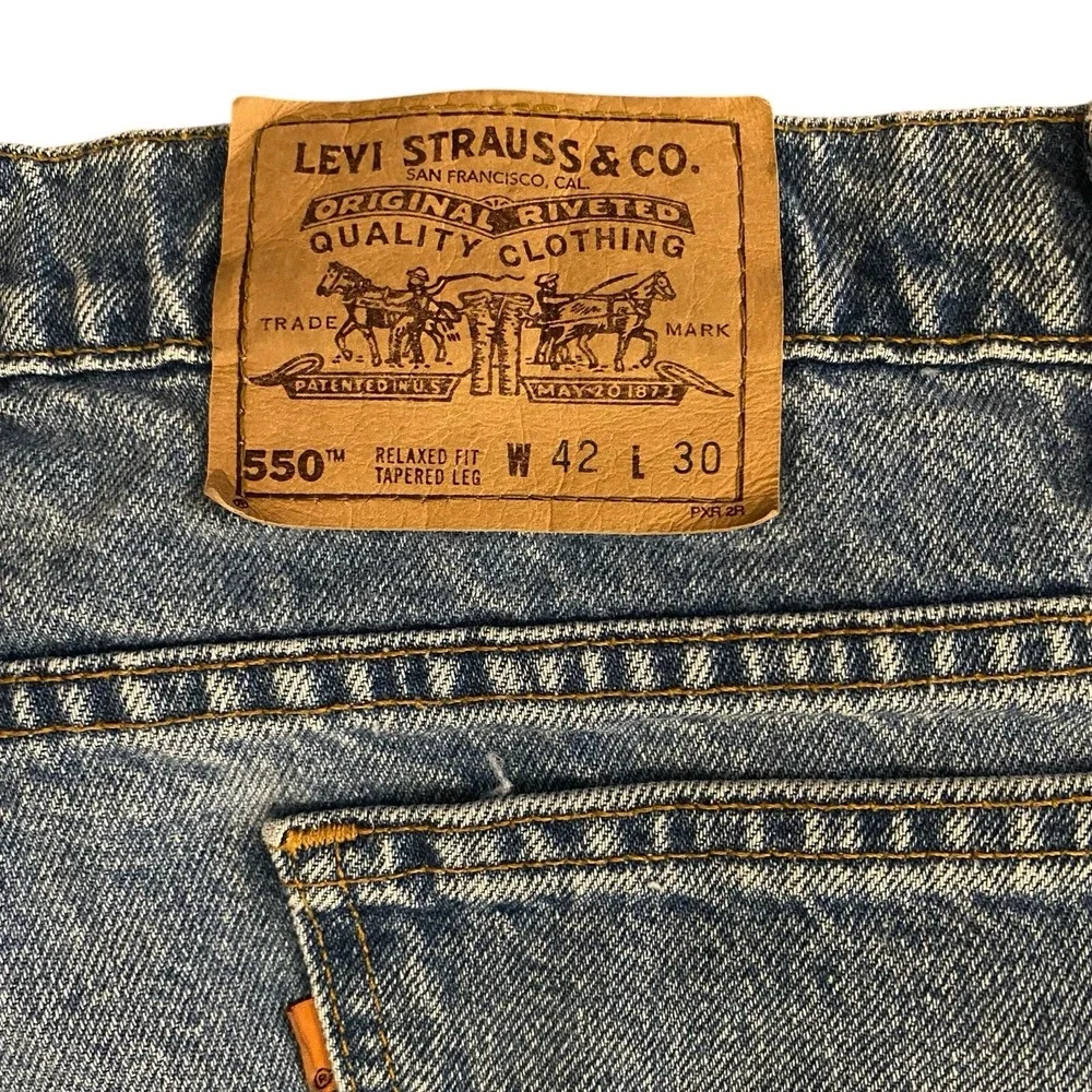 VTG Levi's 550 Jeans Orange Tab Men Tapered Leg‎ Relaxed 90s USA 42x30 Fit 39x30